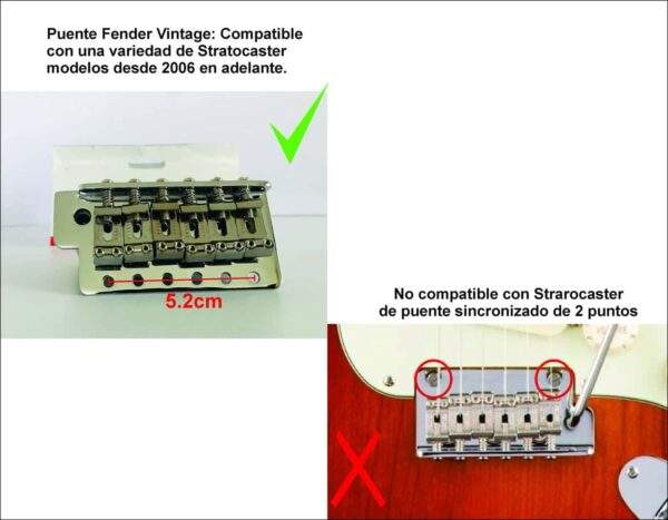 Puente Vintage Original Fender  Stratocaster + Accesorios - Image 2