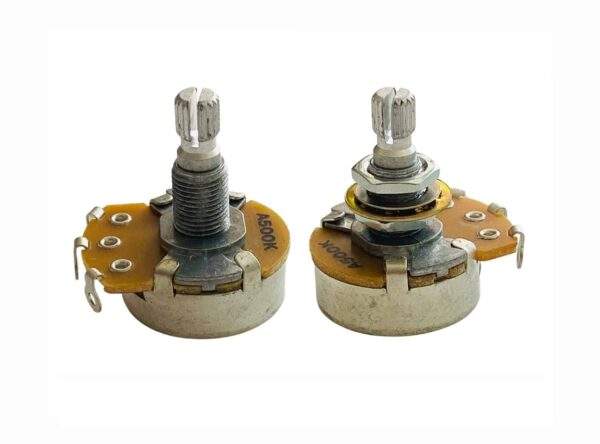 Potenciómetro orificio métrico Les Paul Epiphone - Audio 500k - Set 2 piezas WD